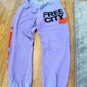 freecity Lavender Joggers with Orange Accents
